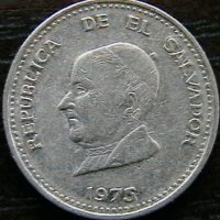 25 центаво 1975, Салвадор, снимка 2 - Нумизматика и бонистика - 35525004