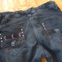 Топли ватирани детски дънки с пайети по джобовете, снимка 7 - Детски панталони и дънки - 43285777