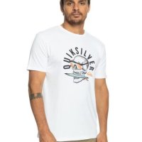 Мъжка нова тениска Quiksilver Rockin SS Sn33 XL бяла, снимка 1 - Тениски - 42959427
