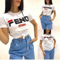 Дамска тениска Fendi бяла, снимка 1 - Тениски - 28242227