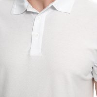 Нова бяла мъжка блуза (тениска) тип Lacoste, с яка, снимка 4 - Блузи - 37662527