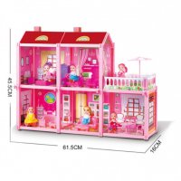 ✨Детска двуетажна къща с кукла и обзавеждане, снимка 2 - Кукли - 36692972