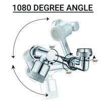 1080° Универсален въртящ се метален кран - Удължител с доен режим на водата, снимка 7 - Други стоки за дома - 43643762