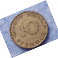 10 пфенинга Федерална Република Германия 1950, снимка 2 - Нумизматика и бонистика - 32248145