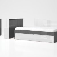 Легло Лео 120 с матрак 120/200 см, две чекмеджета, дъб вотан/антрацит, снимка 9 - Спални и легла - 43967054
