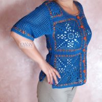 Ръчно плетена дамска жилетка на една кука , снимка 1 - Жилетки - 32610187