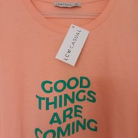 Оранжева тениска Good things, снимка 2 - Тениски - 40317432