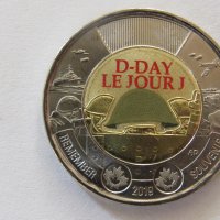 2 долара 2019 г.-Уникална юбилейна монета 75 г. от десанта в Норм, Канада, нов , снимка 4 - Нумизматика и бонистика - 26831314