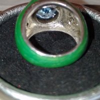 Масивен сребърен пръстен с аквамарин, снимка 8 - Пръстени - 43597275