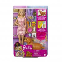 Кукла Barbie - Комплект с куче и новородени кученца Mattel Barbie® HCK75, снимка 1 - Кукли - 36934243