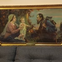 Винтидж картина,икона Светото семейство, Исус, Мария и Йосиф. , снимка 8 - Картини - 43475275