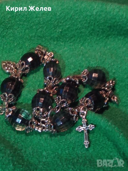 КРАСИВА ПОСРЕБРЕНА МОДНА КРИСТАЛНА АРТ ГРИВНА 32357, снимка 1