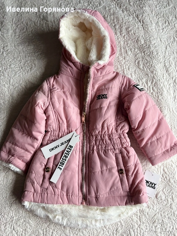 Детско двулицево зимно яке DKNY р-р 92см. , снимка 1