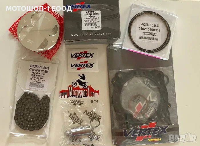 НОВ Топ енд на VERTEX бутало гарнитури верига за SUZUKI RMZ450 05-07, снимка 1