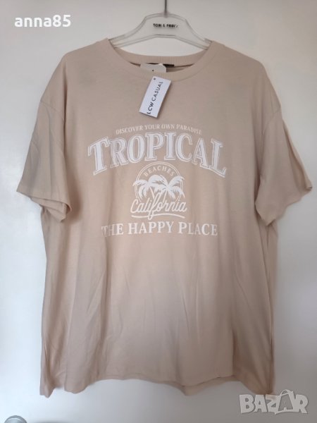 2ХЛ Бежова тениска Tropical, снимка 1