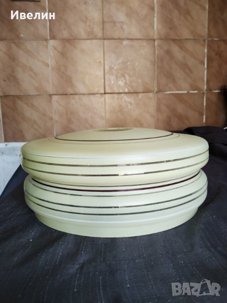 две стари стъкла за нощна лампа,полилей арт деко, снимка 1