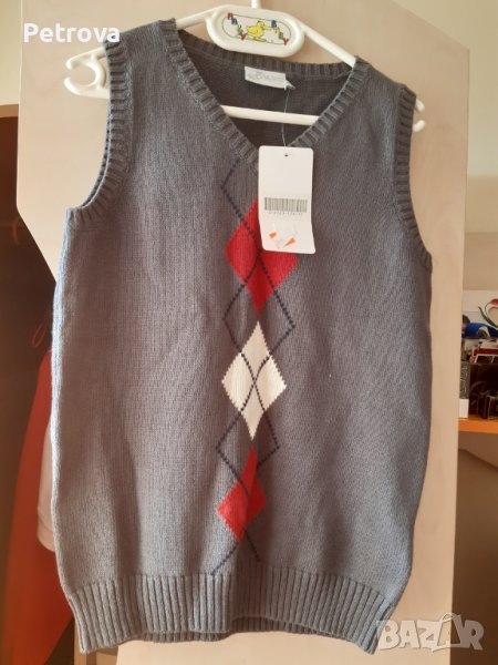 Нов детски елек, машинна плетка, момче, снимка 1