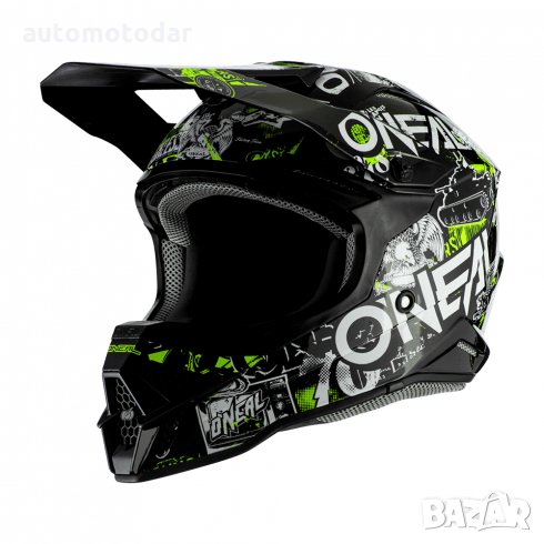 Мотокрос каска O'NEAL 3SERIES ATTACK 2.0 BLACK/NEON YELLOW, снимка 1