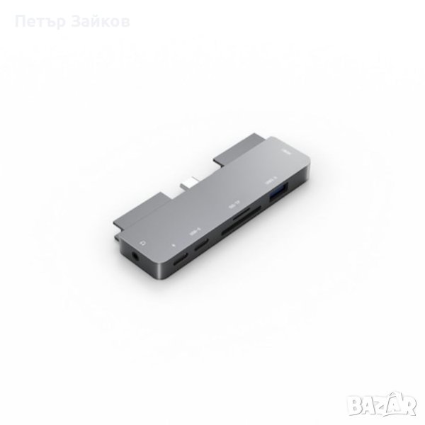 Адаптер IKATAK 7 в 1, USB-C към HDMI 4k 30HZ, 1 x USB3.0, аудио, SD, TF, 2 x USB-C, снимка 1