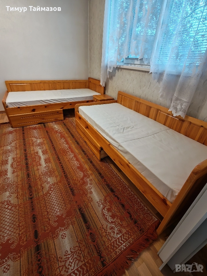 Дървени легло бял бор масив чамови , снимка 1