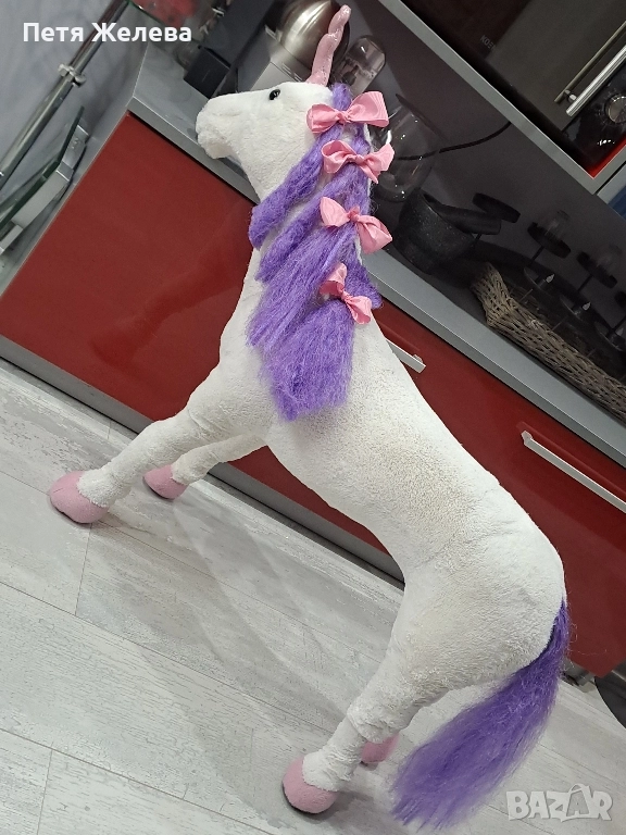 Пухкав еднорог за яздене издаващ звуци, снимка 1