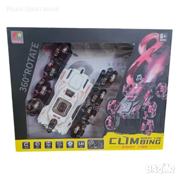 Каскадна радиоуправляема кола с преобръщащ се дизайн и светлинни ефекти, снимка 1