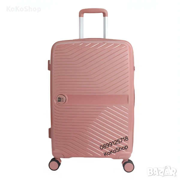 Куфар на колелца-42.5x24x66 см./розов куфар на колелца, снимка 1