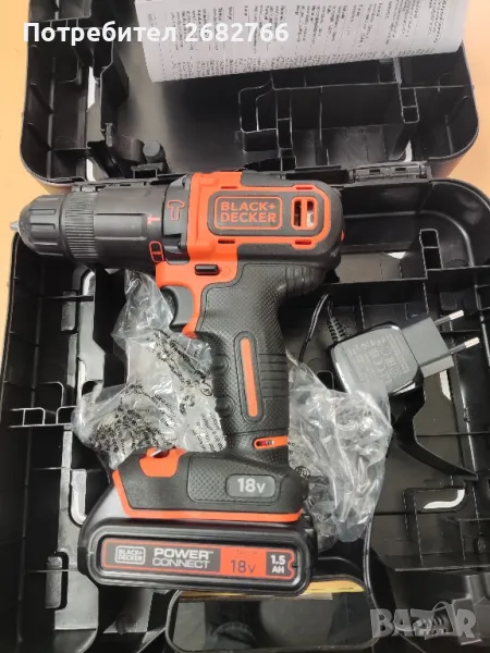 акумулаторен винтоверт black+decker bdchd18k, снимка 1