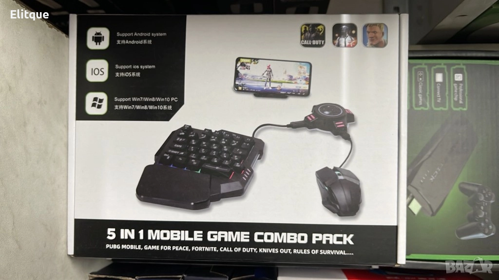 Геймърска мишка и клавиатура за телефон, смартфон, таблет, комплект V I D G E S , снимка 1