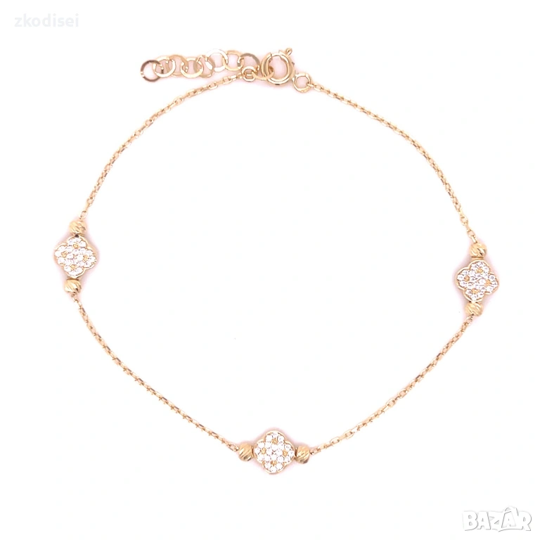 Златна дамска гривна 1,74гр. 19,0см. 14кр. проба:585 модел:36332-1, снимка 1