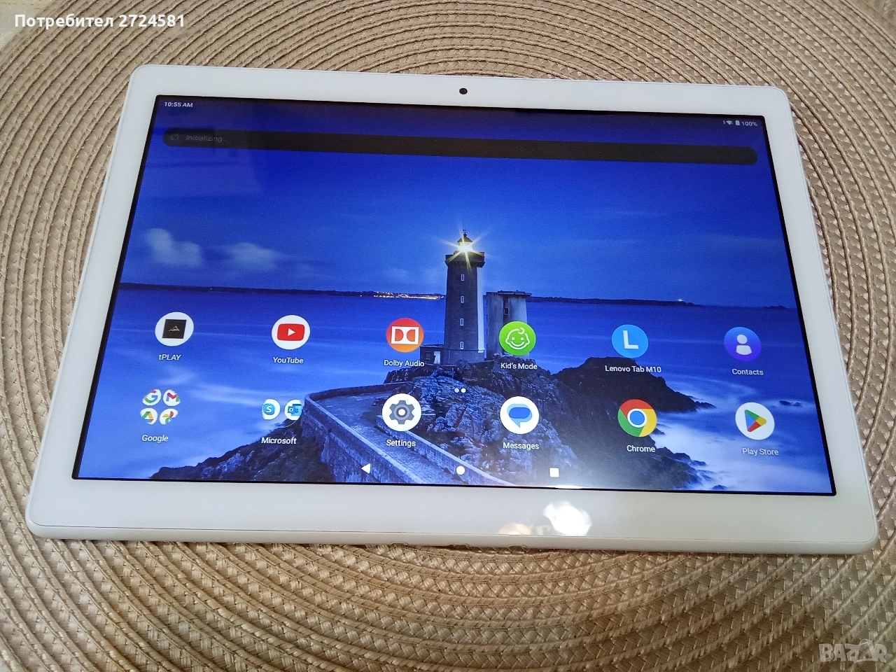 БАРТЕР /ПРОДАЖБА ! Таблет Lenovo 10.1" инча HD IPS, 16GB, 2GB RAM, LTE, снимка 1