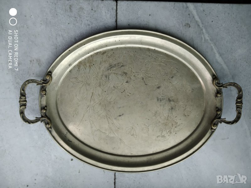 бароков посребрен поднос, снимка 1