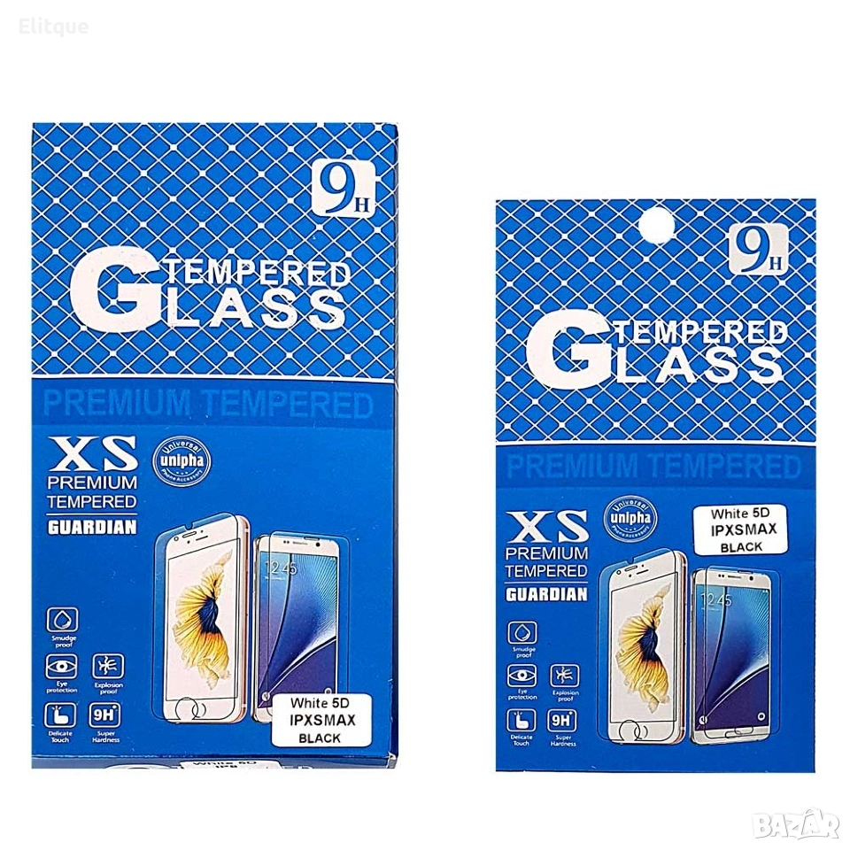 10 бр. 5D стъклен протектор Iphone XS-MAX-SIN, снимка 1