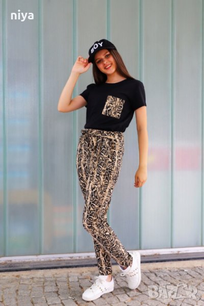  Панталон в змийски принт  - (С, М и Л), снимка 1