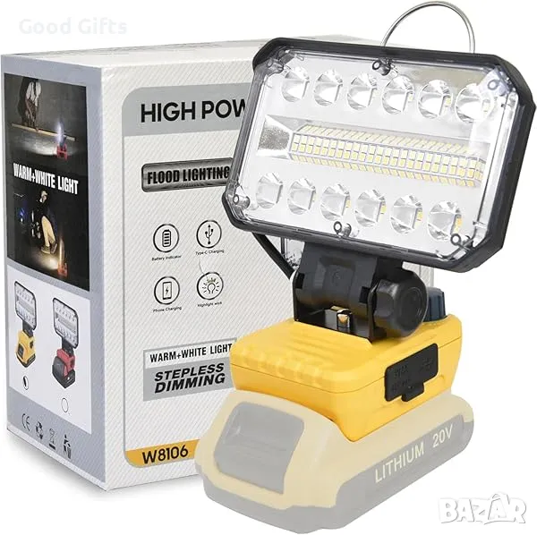 Безжичен акумулаторен LED прожектор 18V / 2900LM, W8106, снимка 1