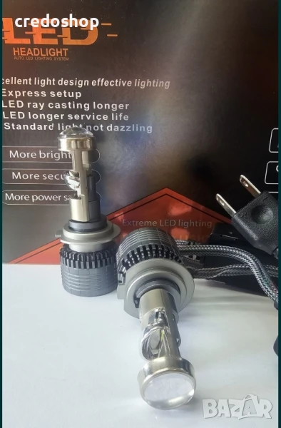 Led крушки за фарове с лупа, H7 canbus, cob, снимка 1