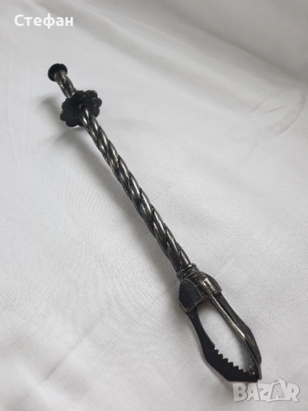 Посребрена щипка за лед , снимка 1