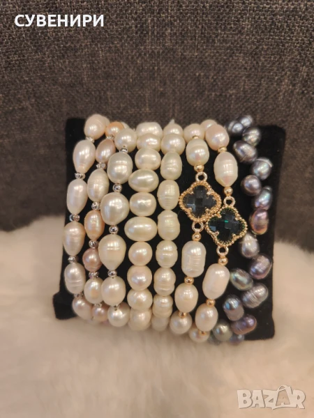 Гривни от естествени речни перли , снимка 1