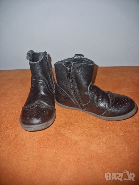 Marks&Spencer 26.5 Детски ботуши за момиче черни естествена кожа с дребни забележки , снимка 1