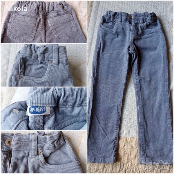 Детски кадифен панталон ( джинси) сив Hip & Hopps, снимка 1