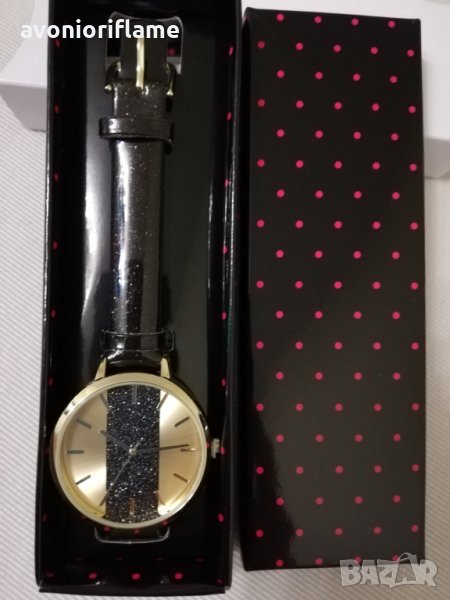Елегантен Часовник с черно и златисто Glenda Avon, снимка 1