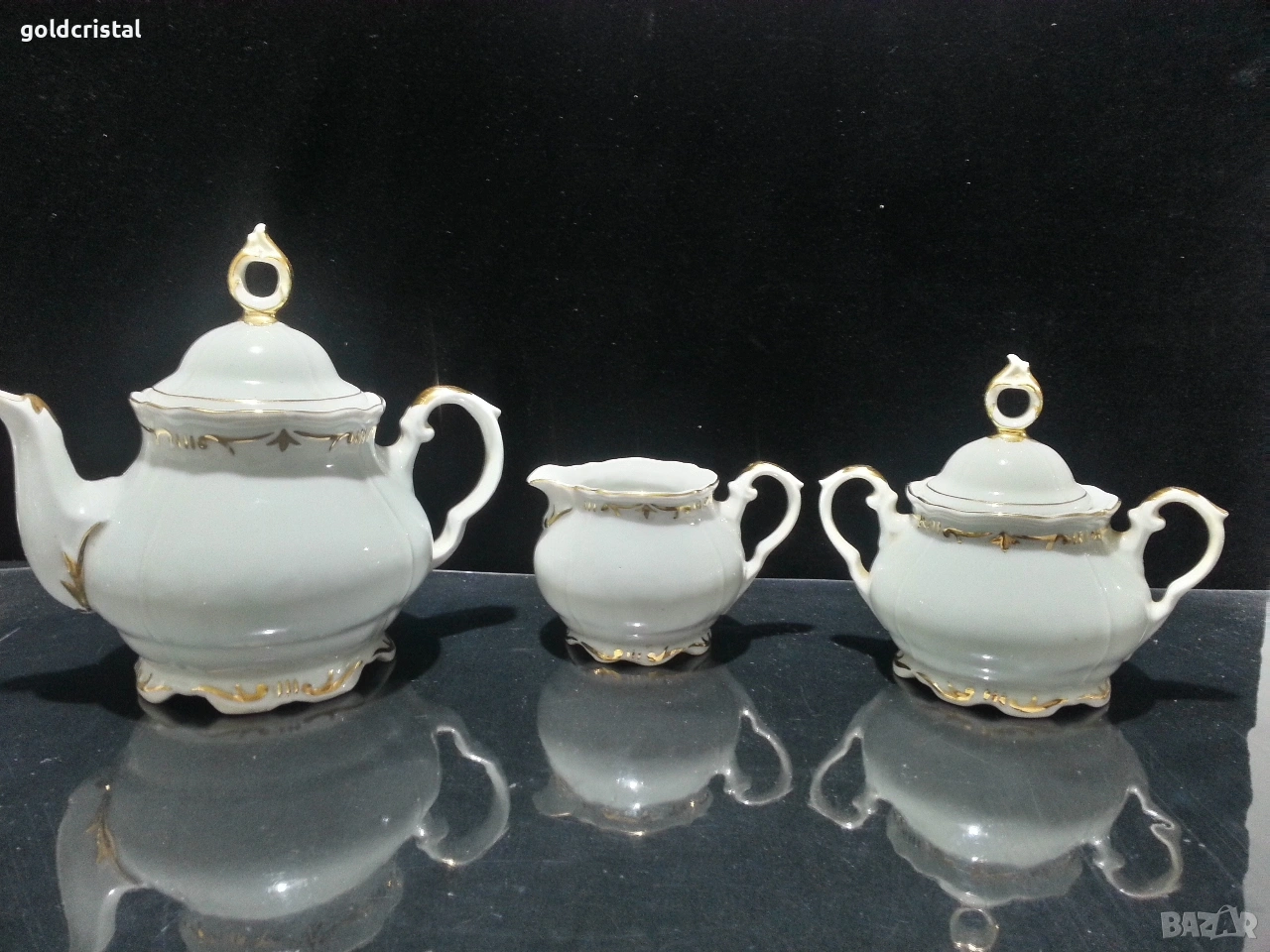 Стар български порцелан чайник заханица латиера , снимка 1