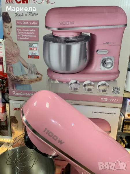Розов Планетарен миксер 1100W Clatronic KM 3711 , снимка 1
