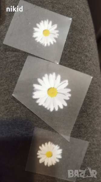 Малка Маргаритка цвете щампа термо апликация картинка за дреха блуза чанта, снимка 1