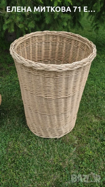 Огромен ратанов кош височина 70 см диаметър 52 см, снимка 1