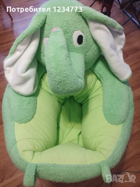 Музикален пуф зелено слонче (MNBABYSEAT), снимка 1
