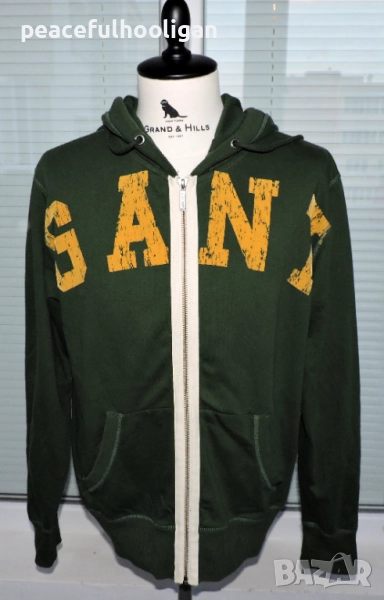 Gant Mens Green Hoodie Full Zip Size L - мъжки суичър с качулка, снимка 1