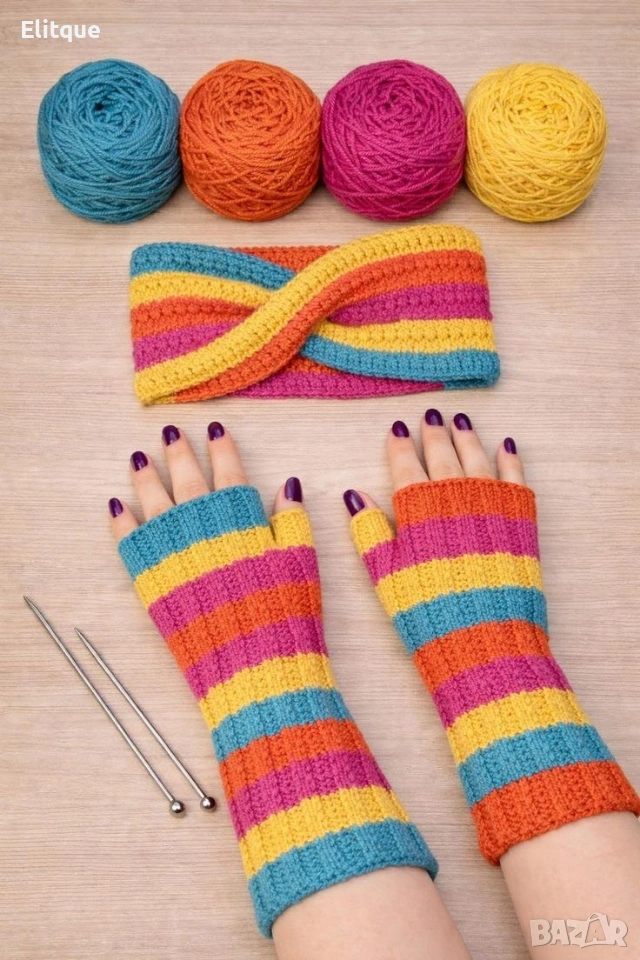 ръчно плетен комплект , снимка 1