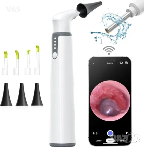 Безжичен отоскоп ScopeAround със светлинна ушна камера, 3,9 мм камера с инструменти wifi