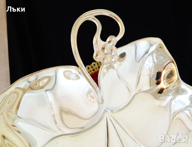 Посребрена фруктиера Лозов лист WMF. , снимка 5 - Антикварни и старинни предмети - 52860365